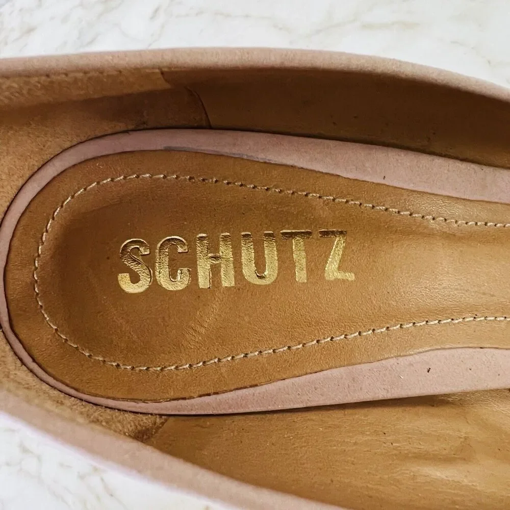 SCHUTZ Gabrielle Pink Wedge Platform Open Toe Pump - US 7